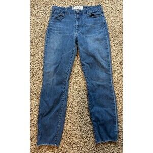 Frank & Eileen Jeans Womens 29 Blue Sligo Raw Hem Dark Wash Denim Stretch USA